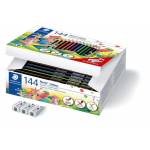 Staedtler - Colouring Pencil Noris Colour, 144 Cardboard Box Hexagonal Stripe Design, Ergonomic Soft Surface, - 1 Piece (185 C144)