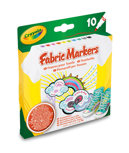 Crayola Fine Line Fabric Markers, 10 Count