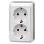 Kopp Elektrotechnik - Kopp 2fach Schutzkontakt-Steckdose Aufputz-Standard Arktis-Wei 102502002 (102502002)