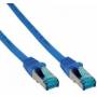 Inline - INLINE - Patch-Kabel - RJ-45 (M) bis RJ-45 (M) - 50 cm - SFTP, PiMF - CAT 6a - gestiefelt, halogenfrei, ohne Haken - Blau