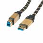 Roline - GOLD USB 3.0 Kabel, Typ A-B 3,0m (11.02.8903)