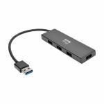 Tripp Lite - 4-Port Portable Slim USB 3.0 Superspeed Hub w/ Built In Cable - Hub - 4 x SuperSpeed USB 3.0 - Desktop