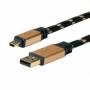 Roline - ROLINE GOLD USB 2.0 Kabel, Typ A - 5-Pin Mini 0,8m (11.02.8821)