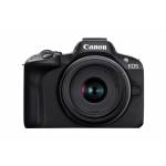 Canon - EOS R50 - Schwarz + RF-S 18-45mm F4.5-6.3 IS STM Kit - 24,2 MP - 6000 x 4000 Pixel - CMOS - 4K Ultra HD - Touchscreen - Schwarz 