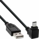 Inline -  USB 2.0 Mini-Kabel, Stecker A an Mini-B Stecker (5pol.) oben abgewinkelt 90, schwarz, 3m (31430)
