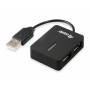 Schwarz Equip Usb-hub 4port Reise-usb Hub - USB-Hub 4-Port 2.0 ->4x2.0 480Mbps o.Netzteil sw