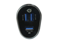 Conceptronic 3-port Usb Car Charger, 31.5w 4