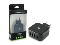 Conceptronic Ladegert 4port 25w Eu, 5v / 5a, Schwarz 6