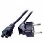 Diverse 2 - Netzkabel 230V Schutzkontakt CEE7(Stecker)->C5(Buchse), 3m, Black, (Kleeblatt, Mickymaus)