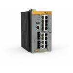 Allied Telesis - AT IE340-20GP - Switch - L3 - managed - 8 x 10/100/1000 (PoE+) + 8 x 10/100/1000 (PoE) + 4 x Gigabit SFP - an DIN-Schiene montie