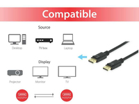 Equip Displayport 1.4 St/ st 3.0m 8k/ 60hz Komp.hdcp Schwarz 2