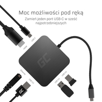 Green Cell - Green Cell HUB2 - Dockingstation - USB-C - HDMI - 1GbE - 87 Watt (AK61)