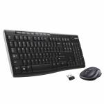 Logitech - Logitech Wireless Combo MK270 teclado Ratn incluido RF inalmbrico QWERTY Internacional de EE.UU. Negro, Plata