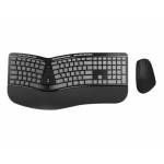 Conceptronic - CONCEPTRONIC Wireless Keyboard+Mouse,ergo,Layout US sw [DE-Version, German Keyboard]