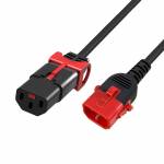 Iec Lock - Powercord C13 - C14 Dual IEC LOCK black 1 m (AK5502)