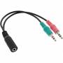 Inline - - Headsetadapter - Mini-Stecker (M) bis 4-poliger Mini-Stecker (W) - 15cm - Schwarz (99312I)