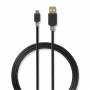Nedis - CCBW60500AT10 USB Kabel 1 m USB 2.0 USB A Micro-USB B Anthrazit (CCBW60500AT10)