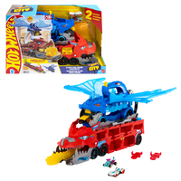 Mattel - Hot Wheels City Ultimate Dual Dragon Transporter & 2 1:64 Scale Toy Cars 