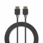 Nedis - Premium High Speed 2 m HDMI Kabel mit Ethernet, 4K, 3D unterst&uumltzt: 1080p und h&oumlher, 3D, 4K und Deep Color Kontakte: ver
