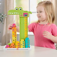 P - Fisher-Price Adding Alligator Educational Toy with 10 Stacking Blocks for Preschool Kids 