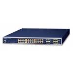 Planet - PLANET GS-4210-24PL4C - Switch - managed - 24 x 10/100/1000 (PoE+) + 4 x Kombi-Gigabit-SFP - Desktop, an Rack montierbar - PoE+ 