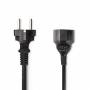 Nedis - CEGP10200BK50 Stromkabel Schwarz 5 m Netzstecker Typ E CEE7/4 (CEGP10200BK50)