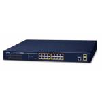 Planet - GS-4210-16P2S gemanaged L2+ Gigabit Ethernet (10/100/1000) Energie ber Ethernet (PoE) Untersttzung 1U Schwarz Netzwe