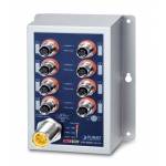 Planet - PLANET IP50 Ind 8-P 10/100TX M12 Unmanaged Power over Ethernet (PoE) Grau (ISW-808PT-M12A)