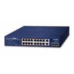 Planet Technology Corp. - PLANET 16-Port GE 802.3at + 2-Port GE + 2-Port 1000X SFP