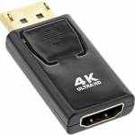Inline -Video- / Audio-adapter -Displayport (m) Bis Hdmi ( - InLine - Videoadapter - DisplayPort m�nnlich zu HDMI weiblich - Schwarz - aktiver Signalwandler, unterst�tzt 4K 60 Hz 