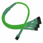Nanoxia - Kabel 3-Pin auf 4 x 3-Pin Adapter, 30 cm, neon-grn
