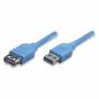 Techly - USB3.0 Verlngerungskabel Stecker/Buchse TypA 0.5m bl