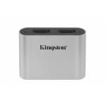 Kingston - Kingston Technology Workflow microSD Reader card reader USB 3.2 Gen 1 (3.1 Gen 1) Type-C Black, Silver