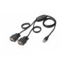 Digitus - DIGITUS USB 2.0 Anschlusskabel 2.0 -2x RS232-Kabel 1.5m, sw