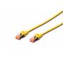 Digitus - DIGITUS Patchkabel Cat6 S/FTP 2xRJ45 0.5m gelb Hebelschutz Polybeutel