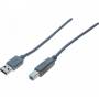 Exertis Connect - USB 2.0 Kabel, USB St. A / USB St. B, grau, 2,0 m (532512)