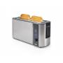 Princess - Langschlitztoaster mit eingebautem Brtchenaufsatz Langschlitztoaster Edelstahl, Schwarz (01.142353.01.001)