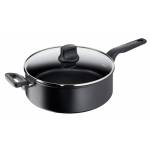 Tefal - Hard Titanium PRO Schmorpfanne 28 cm G28937 - Rund - Schwenkpfanne - Schwarz - 175 C - Aluminium - Thermo-Punkt (G2893753)