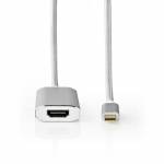 Nedis - CCTB64680AL20. Kabellnge: 2 m, Anschluss 1: HDMI Typ A (Standard), Anschluss 2: USB Typ-C. Menge pro Packung: 1 Stck