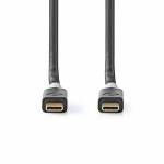 Nedis - CCBW64020AT10. Kabellnge: 1 m, Anschluss 1: USB C, Anschluss 2: USB C, USB-Version: USB4 Gen 2x2, Maximale Datenbert