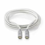 Nedis - Nedis CCTB64020AL20 cable USB 2 m USB4 Gen 2x2 USB C Plata