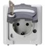 Kopp Elektrotechnik - Schutzkontakt-Steckdose 1-fach mit Sicherheitsschloss, AP-Feuchtraum BLUE ELECTRIC grau (103556002)