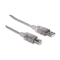 Manhattan - MANHATTAN USB Kabel A -> B St/St 5.00m silber