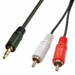 Lindy - Lindy 35680 1m 3.5mm 2 x RCA Black audio cable