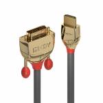 Lindy - Gold Line - Videokabel - HDMI / DVI - HDMI (M) bis DVI-D (M) - 2,0m - Dreifachisolierung - Grau (36195)