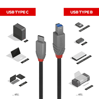 Lindy 1m Usb 3.2 Typ C An B Kabel, Anthra Line 4