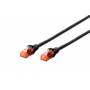 Digitus Professional - DIGITUS Patchkabel Cat6 U/UTP 2xRJ45 2.0m schw Hebelschutz Polybeutel
