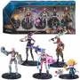 Spin Master - League of Legends - lot de 5 figurines articules de 10 cm (Vi, Caitlyn, Ekko, Heimerdinger et Jinx exclusif) chacune avec accessoires et