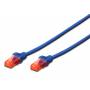 Digitus Professional - DIGITUS Patchkabel Cat6 U/UTP 2xRJ45 0.5m blau LSZH