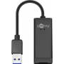 Wentronic - Goobay USB 3.0 Gigabit Ethernet Netzwerkkonverter, Schwarz, 0.1 m - zum Anschluss eines PC/MAC mit USB Anschluss an ein Ethernet